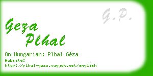 geza plhal business card